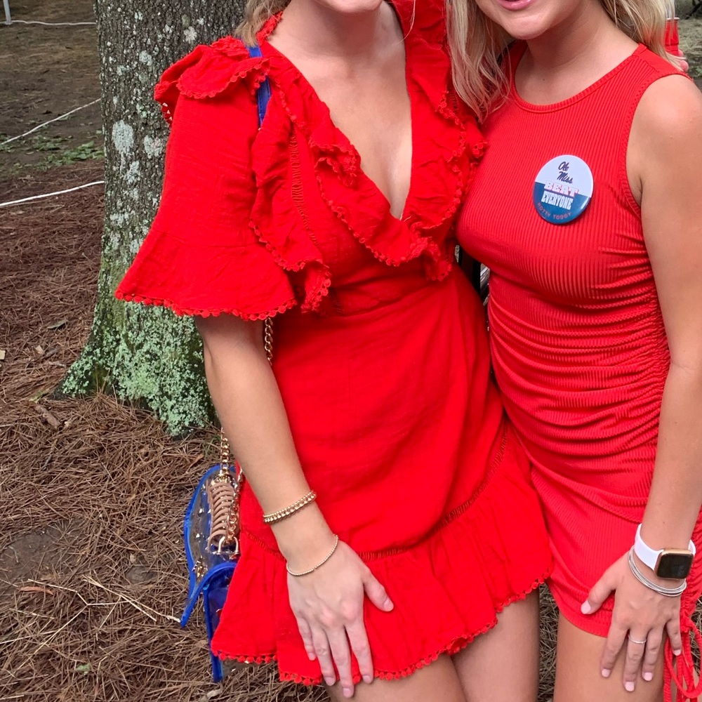 Red Ruffled Dress - Picture 3 of 3